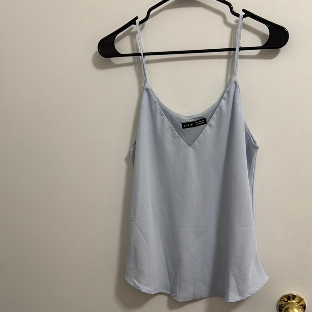 Blue Fitted Camisole Sleeveless Top